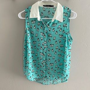 Boston Terrier button up tank top
